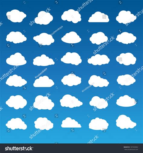 Collection Vector Clouds Stock Vector (Royalty Free) 187458962 | Shutterstock