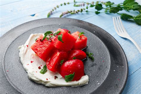 EASY Watermelon Salad Recipe with Mint and Labneh