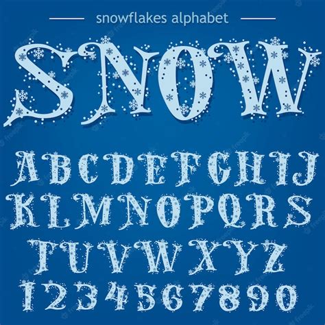 Premium Vector | Snowflakes Alphabet, Christmas Font, letters and ...