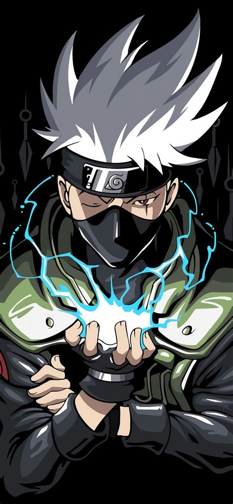 Kakashi Hatake Wallpaper 4K, AMOLED, Naruto, Black background