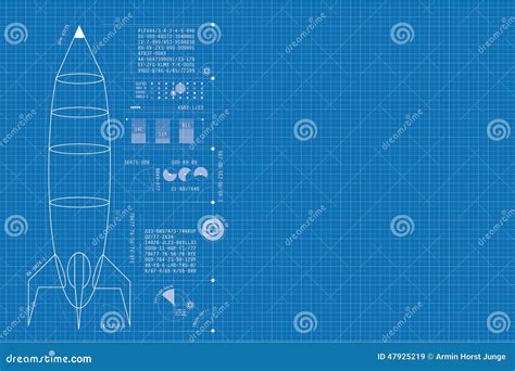 Rocket Blueprint (vertical) Stock Photography | CartoonDealer.com #47925212