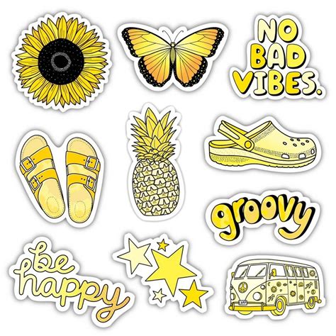 Redbubble Stickers Yellow Aesthetic