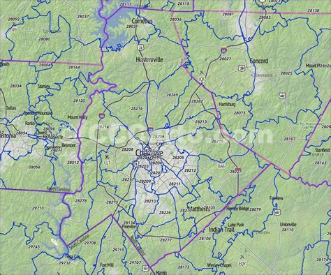 Charlotte Zip Codes - Mecklenburg County, NC Zip Code Map