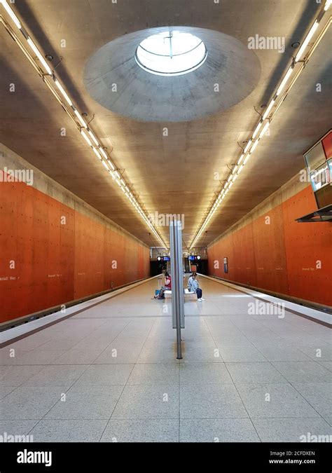 Munich, subway station Messestadt West, without trains Stock Photo - Alamy