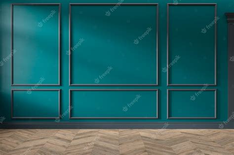 Premium Photo | Modern classic green turquoise color empty interior ...