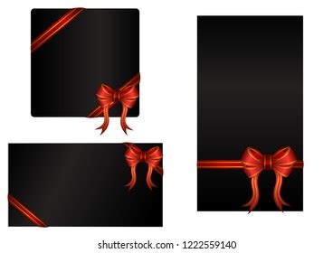 Set Black Blank Card Red Ribbon Stock Vector (Royalty Free) 1222559140 | Shutterstock