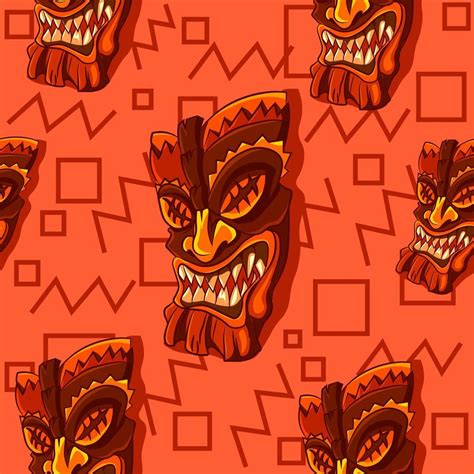 Tiki wooden mask background - Download Free Vectors, Clipart Graphics ...