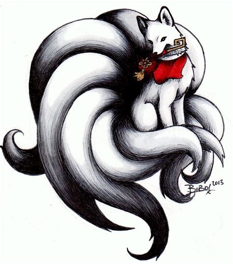 Kitsune Drawing by Bibo