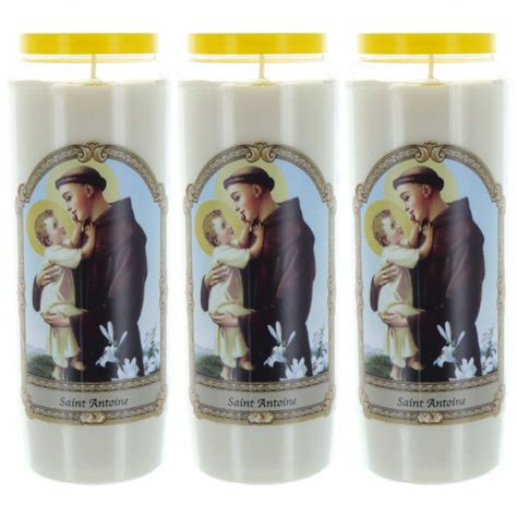 Set of 3 Novena Candles of Saint Anthony, 17,5cm