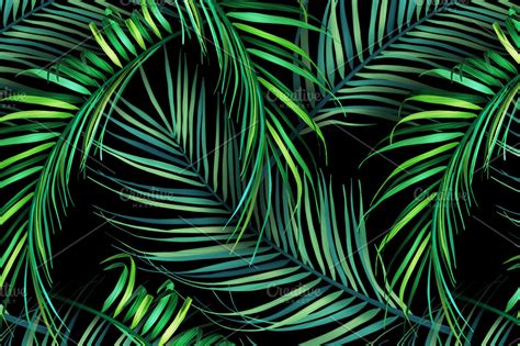 Jungle palm leaves. Tropical pattern ~ Graphic Patterns ~ Creative Market