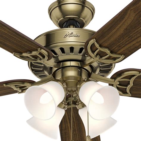 Hunter Studio Series 4-Light 52" Indoor Ceiling Fan in Antique Brass - Indoor Ceiling Fans ...