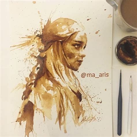 I Use Coffee To Draw Detailed Paintings Of My Favourite Characters | Bored Panda