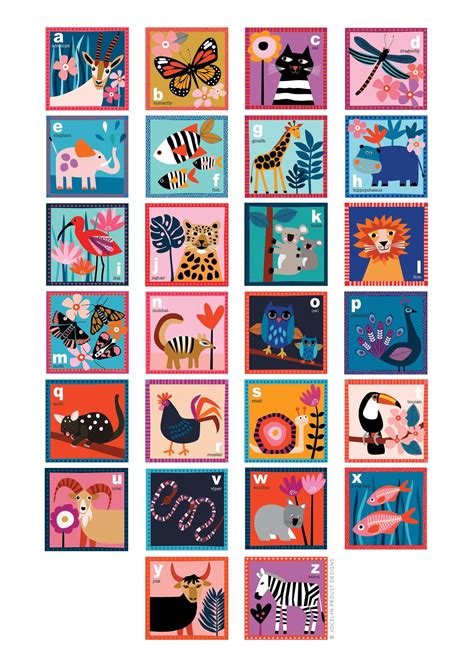 Animal Alphabet Poster A1 Size ABC Nursery Wall Art - Etsy