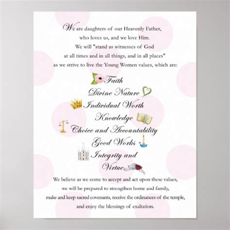 LDS Young Women Theme 11x14 Poster | Zazzle.com