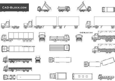 Trucks AutoCAD blocks, free CAD drawings download