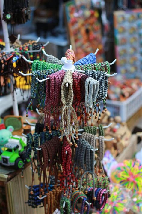 Bracelets for Gifts and Souvenirs in Front of a Shop Stock Image - Image of colorful, front ...