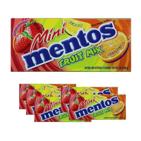 Mini Mentos Fruit Mix 3 Flavors Combo Lemon Orange Strawberry ...