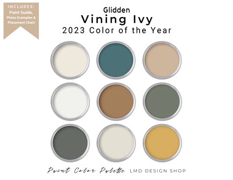 Glidden Vining Ivy Paint Color Palette 2023 Whole House - Etsy