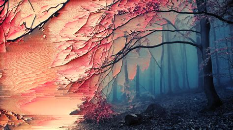 Tree abstract painting, glitch art, sakura (tree), forest, trees HD wallpaper | Wallpaper Flare