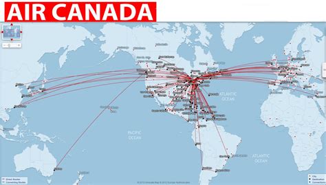 international flights: Air Canada routes map