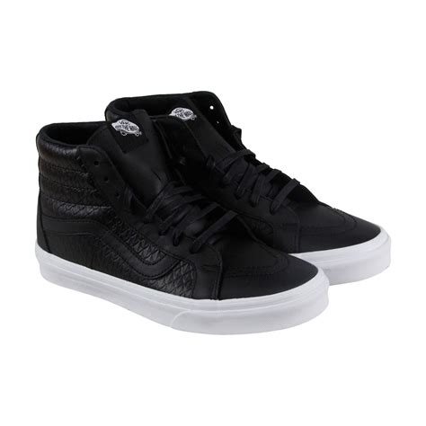 Vans - Vans Sk8 Hi Reissue Mens Black Leather High Top Lace Up Sneakers Shoes - Walmart.com