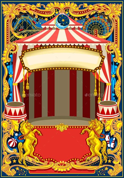 Circus Poster Vector Frame | Circus poster, Carnival posters, Circus ...