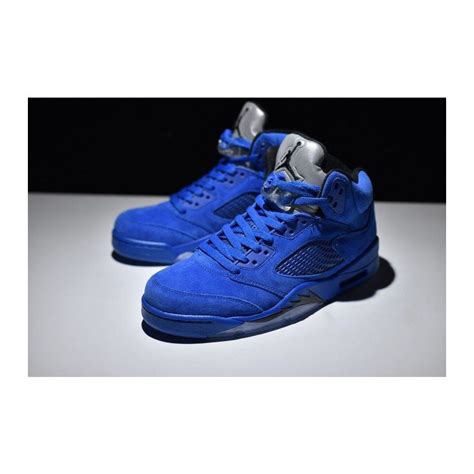 New Air Jordan 5 Retro Blue Suede Game Royal/Black 440888-401, Nike Factory Store, Nike Factory ...