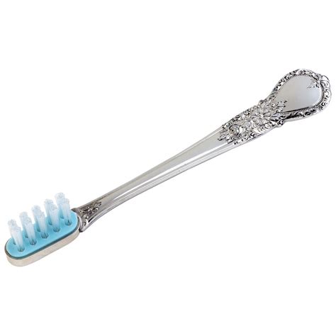 Pewter Baby Toothbrush - Blue | Engraved Baby Gifts