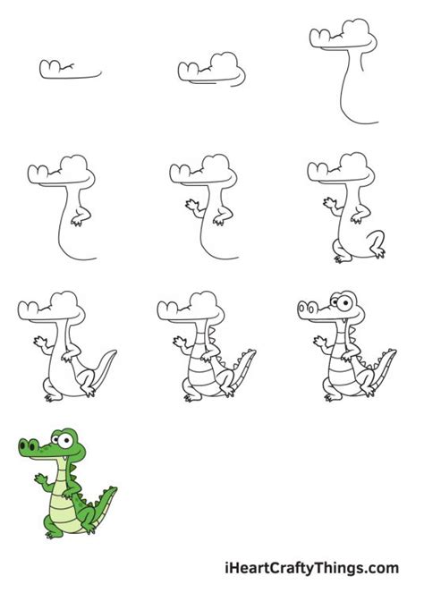 Alligator Drawing - How To Draw An Alligator Step By Step