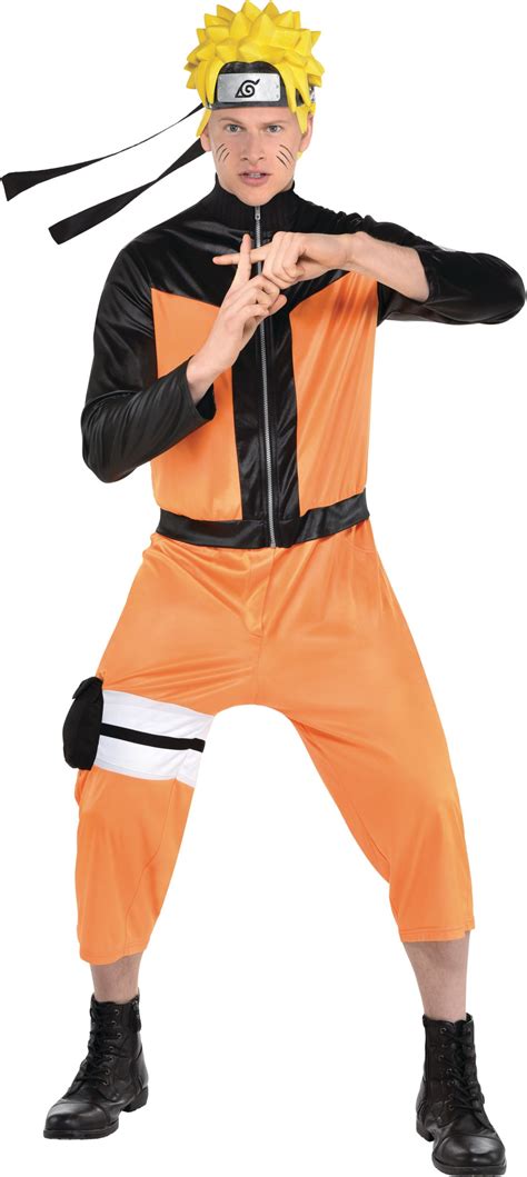 Men's Naruto: Shippuden Orange Anime Jumpsuit with Wig Halloween ...