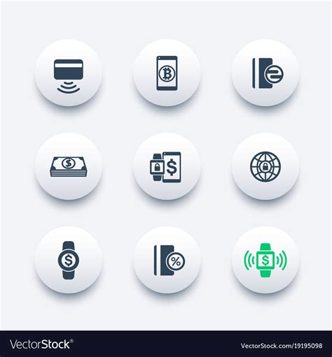 Modern payment methods icons Royalty Free Vector Image