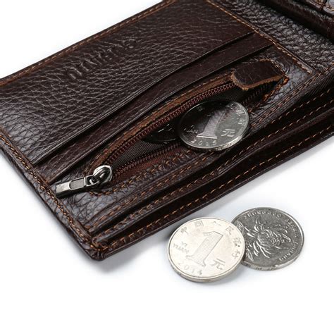 Luxury Genuine leather Men's Wallet with Coin Pocket Zipper