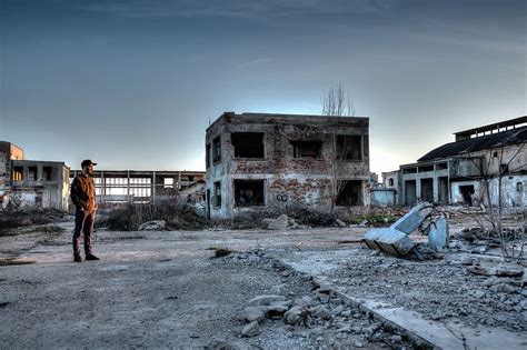 HD wallpaper: ruins, factory, industrial area, graffiti, old, abandoned ...