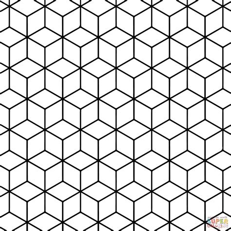 Geometric Tessellation with Rhombus Pattern coloring page | Free Printable Coloring Pages