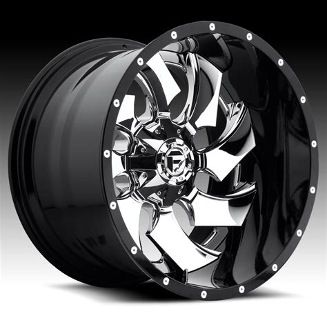 Fuel Cleaver D240 2-PC Chrome Black Custom Truck Wheels Rims - D240 / Cleaver - Fuel - 2PC ...