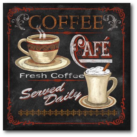 Coffee Café I Gallery-Wrapped Canvas Wall Art, 16x16 - Walmart.com | Cafe posters, Coffee ...