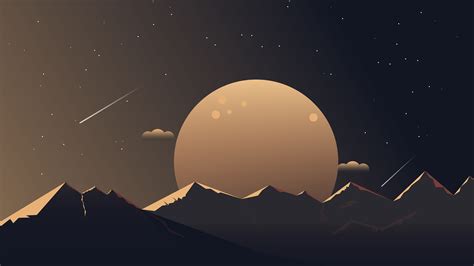 3840x2160 Minimalist Mountains Night 4k 4K ,HD 4k Wallpapers,Images ...