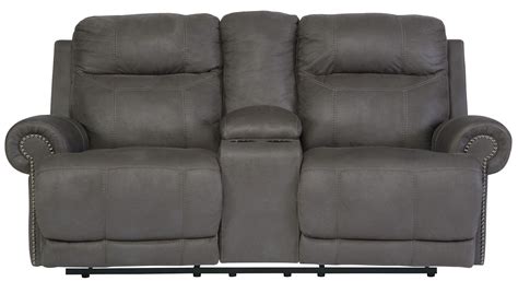 Austere Gray Double Reclining Loveseat with Console from Ashley ...