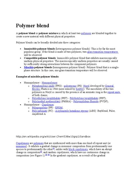 Polymer Blend | PDF | Polymers | Physical Sciences