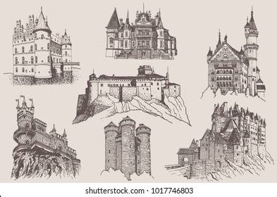 Gothic Castle Drawings