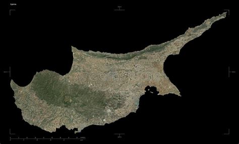 Cyprus Shape on Black. Low-res Satellite Stock Illustration ...