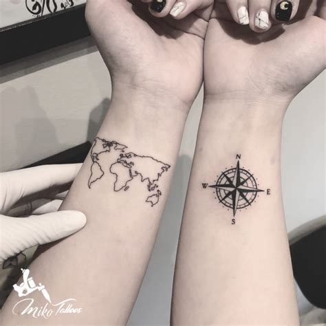 World Map Tattoo Wrist