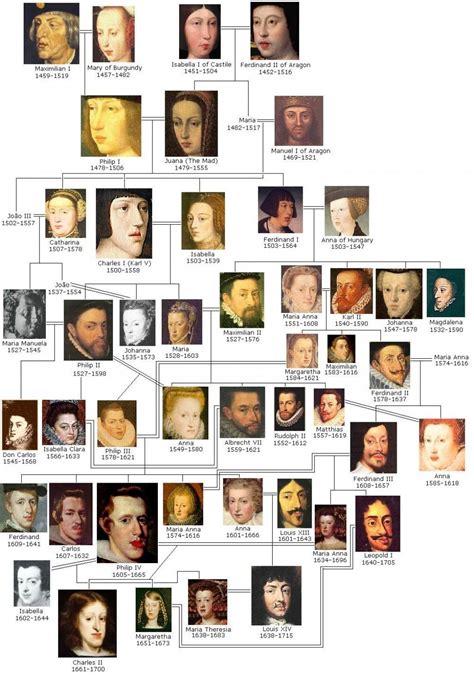 Albero genealogico illustrato degli Asburgo da Massimiliano I a Maria Teresa | Royal family ...