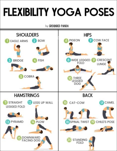 20 Beginner Yoga Poses for Flexibility (+ free printable) | Yoga for flexibility, Yoga poses ...