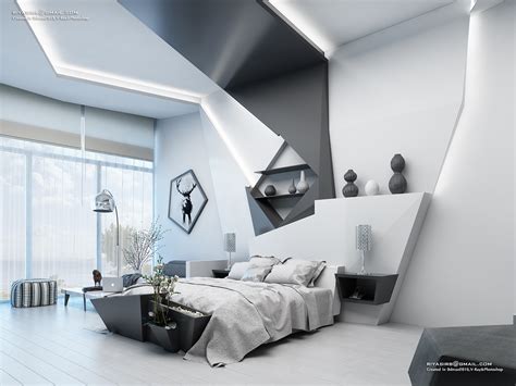 futuristic bedroom design on Behance