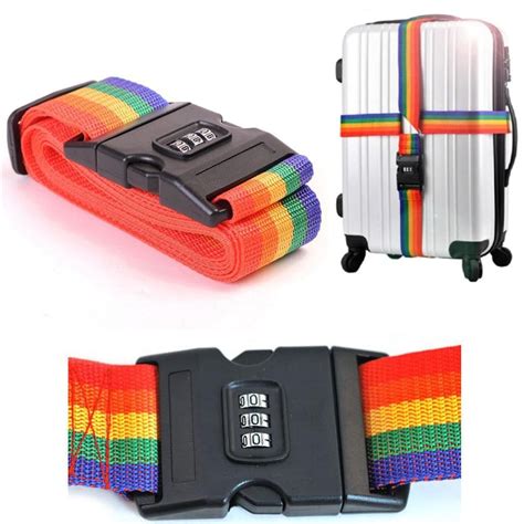 Aliexpress.com : Buy TSA luggage lock Minorder Rainbow Travel Luggage Suitcase Straps Luggage ...