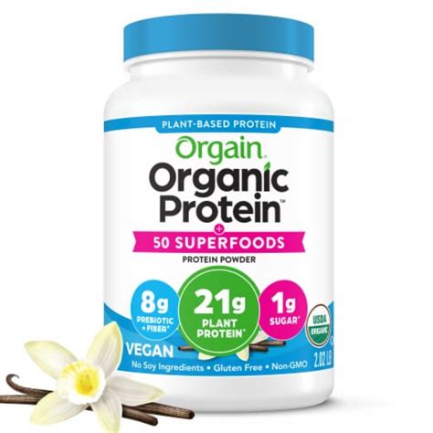 Orgain® Organic Protein & Superfood Vanilla Bean Flavor Plant Based Protein Powder, 2.02 lb - QFC