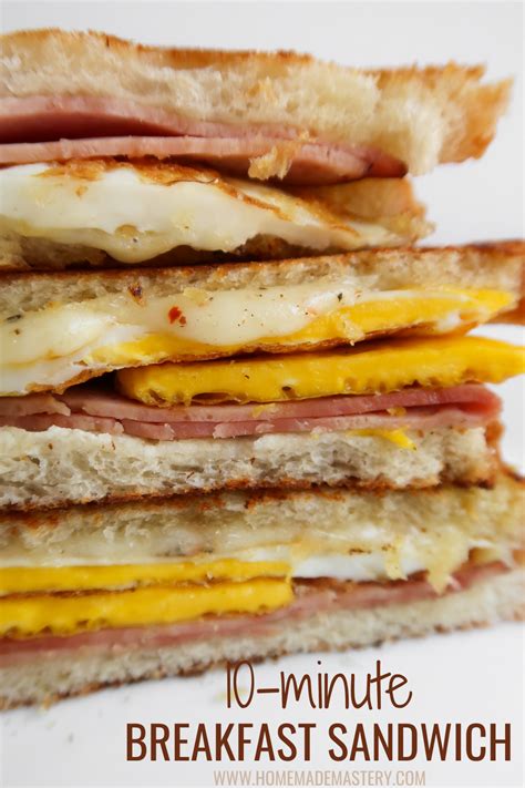 Egg, Ham & Cheese Breakfast Sandwich Recipe - Homemade Mastery