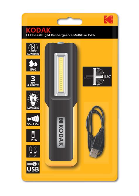 LED Flashlight Rechargeable MultiUse 150R – Kodak Batteries