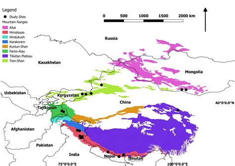 Fig 1 map pf studies - Snow Leopard Trust